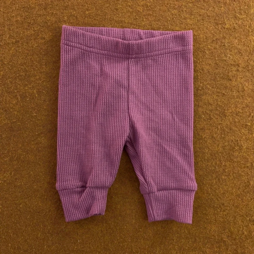 Carter's Just One You Baby Size 3M Purple Waffle Knit Thermal 2 Piece Set NWT